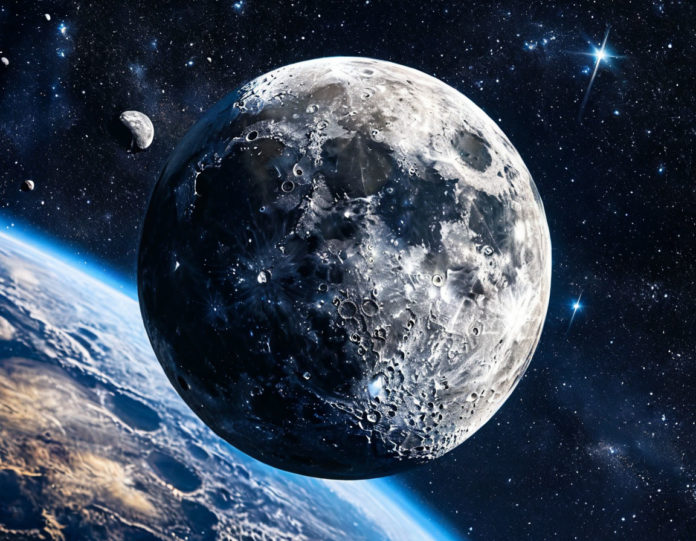 The moon in space